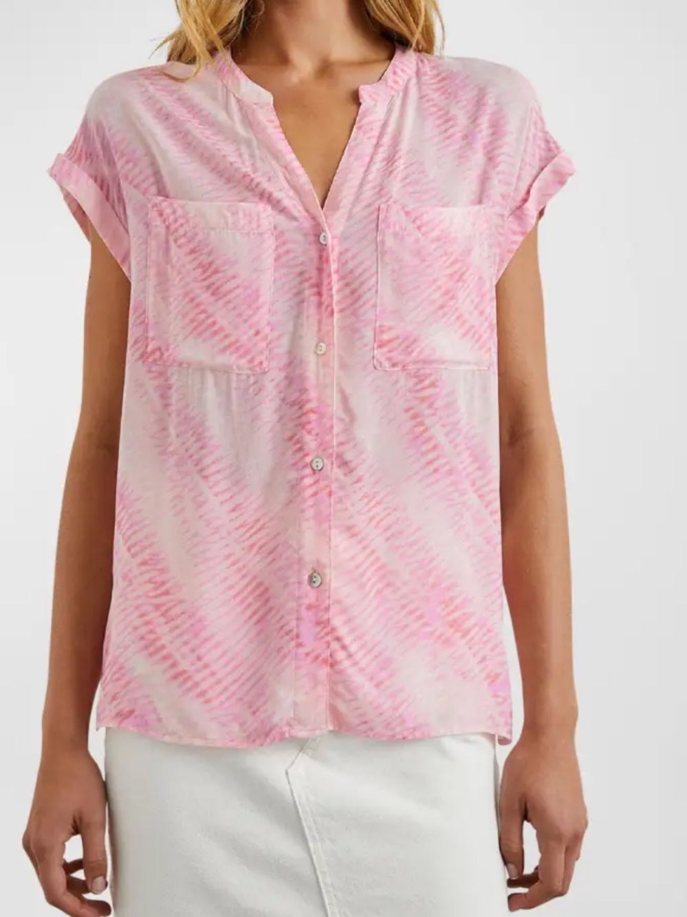 Rails Pink Tie-Dye Short Sleeve Button-Down Shirt Eco friendly